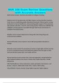 NUR 106 Exam Review Questions with Accurate Answers