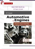 SOLUTIONS MANUAL for Automotive Engines&colon; Diagnosis&comma; Repair&comma; and Rebuilding&comma; 9th Edition by Gilles &ndash; Complete All Chapters &ndash; Step-by-Step Solutions