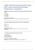 NR565 &sol; NR 565 Final Exam Question &lpar;Latest  2025 &sol; 2026&rpar;&colon; Advanced Pharmacology  Fundamentals - Chamberlain 