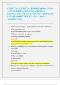 COMPTIA SECURITY&plus; CERTIFICATION EXAM  ACTUAL PREP QUESTIONS AND WELL  REVISED ANSWERS - LATEST AND COMPLETE  UPDATE WITH VERIFIED SOLUTIONS &ndash;  ASSURES PASS
