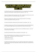 QUIZ 2A FAMILY MEDICINE QUIZZES WITH RIGHT ANSWERS UPDATED 2025 - 2026