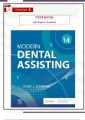 TEST BANK for Dental Assisting for Modern Dental Assisting&comma; 14th Edition &ndash; Complete Chapter Questions