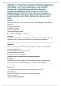 WGU D514 &ndash; Analytical Methods of Healthcare Leaders 2025&ndash;2026 &vert;  OA Practice Questions with Verified Answers & Detailed Rationales &vert; Data Analysis&comma; Healthcare Statistics&comma; Evidence-Based Decision-Making&comma; Quality Improvement&comma; Performance Metrics&comma; Leadership