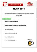 NWSA TTT-1  PRACTICE EXAM QUESTIONS AND CORRECT DETAILED ANSWER  LATEST 2025