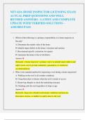 NEVADA HOME INSPECTOR LICENSING EXAM  ACTUAL PREP QUESTIONS AND WELL  REVISED ANSWERS - LATEST AND COMPLETE  UPDATE WITH VERIFIED SOLUTIONS &ndash;  ASSURES PASS