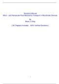 Solutions Manual Micro - and Nanoscale Fluid Mechanics Transport in Microfluidic Devices by Brian J&period; Kirby