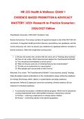 NR 222 Health & Wellness&colon; Actual EXAM 1 Evidence-Based Promotion & Advocacy Mastery &vert; Research-to-Practice Scenarios &vert; 2026&sol;2027 Edition