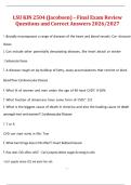 LSU KIN 2504 &lpar;Jacobsen&rpar; 2026&sol;2027 &ndash; Final Exam Review Questions with Correct Answers