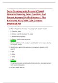 Texas Oceanographic Research Vessel  Operator Licensing Exam Questions And  Correct Answers &lpar;Verified Answers&rpar; Plus  Rationales 2025&sol;2026 Q&A &vert; Instant  Download Pdf 