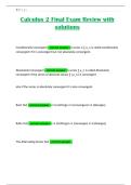 Calculus 2 Final Exam Review with solutions