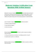 Moderate Sedation Certification Exam Questions With Verified Answers