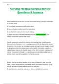 Nursing&colon; Medical-Surgical Review Questions & Answers