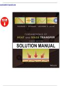 Solution manual for Fundamentals of Heat and Mass Transfer 8th Edition by Bergman Latest Update&excl;&excl; Graded A&plus;