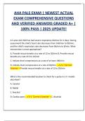 AHA PALS Exam 2025&sol; 2026 &vert; Real Questions and Verified Answers with Solution
