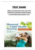 Maternal and Child Health Nursing&colon; Care of the Childbearing & Childbearing Family&comma; 8th Edition by Joanne Silbert-Flagg &ndash; Test Bank &lpar;Chapters 1&ndash;56&rpar;