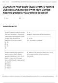 CSO EXAM PREP Exam &lpar;2025&rpar; UPDATE Verified Questions And Answers &lowbar; With 100- Correct Answers graded A&plus; Guaranteed Success&excl;&excl; 