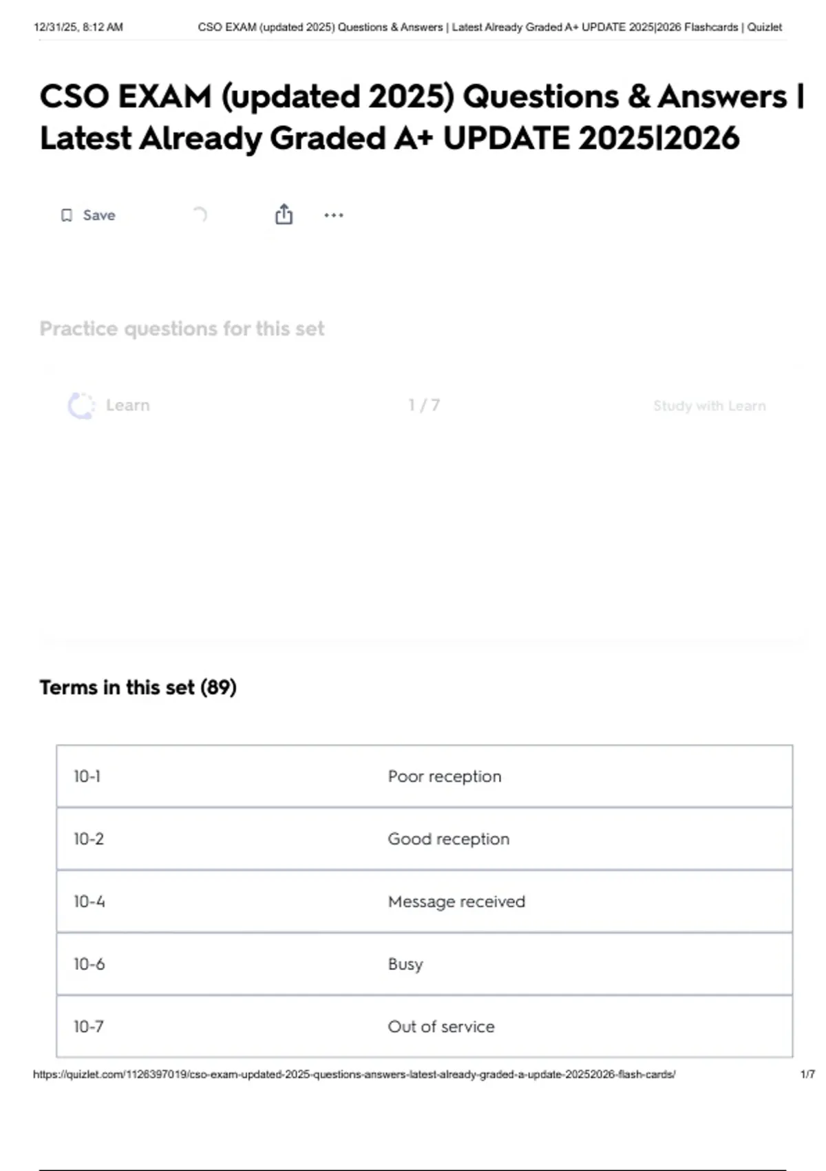 CSO EXAM (updated 2025) Questions & Answers _ Latest Already Graded A+ ...
