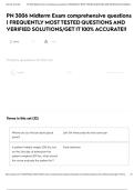 PN 3006 - Midterm study guide&sol; Quiz review  Exam 2025 &lpar;Actual Exam&rpar; Questions with verified Answers &lpar;Latest Update 2025&rpar; UPDATE&excl;&excl;  