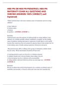 HESI PN OB HESI PN PEDIATRICS&comma; HESI PN  MATERNITY EXAM ALL QUESTIONS AND  VERIFIED ANSWERS 100&percnt; CORRECT&vert; well  Explained&vert; 