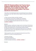 HESI PN Obstetrics&sol;Maternity Practice Exam&comma;  Pediatrics HESI PN Review&comma; Hesi Peds&comma; PN  HESI Peds&comma; Peds & Maternity HESI&comma; HESI  Maternity&sol;Pediatric Remediation Test Exam  Questions And Answers