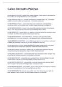 Gallup Strengths Pairings Questions with Accurate Answers