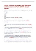 Micro Final Exam Portage Learning &vert; Questions  and Correct Answers Verified 100&percnt; &vert; Latest  Update  