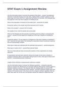 STAT Exam 1 Assignment Review Questions and Answers &vert;Correct