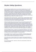 Stryker Gallup Questions and Answers