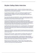 Stryker Gallup Sales Interview&period;  Questions and Answers