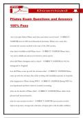 Pilates Exam Questions and Answers 100&percnt; Pass