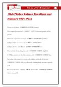 Club Pilates Quizzes Questions and Answers 100&percnt; Pass