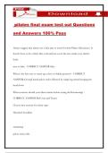 pilates final exam test out Questions and Answers 100&percnt; Pass