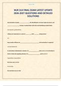 NUR 314 FINAL EXAM LATEST UPDATE 2026-2027 QUESTIONS AND DETAILED SOLUTIONS 