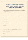 NUR 631 Advanced Patho Final EXAM LATEST UPDATE 2026-2027 QUESTIONS AND DETAILED SOLUTIONS 