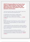 HESI PN Obstetrics&sol;Maternity Practice Exam&comma;  Pediatrics HESI PN Review&comma; Hesi Peds&comma; PN  HESI Peds&comma; Peds & Maternity HESI&comma; HESI  Maternity&sol;Pediatric Remediation Test Exam  Questions And Answers 