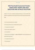 HESI Prep Health Assessment Practice EXAM LATEST UPDATE 2026-2027 QUESTIONS AND DETAILED SOLUTIONS