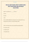 HESI A2 A&P EXAM LATEST UPDATE 2026-2027 QUESTIONS AND DETAILED SOLUTIONS 