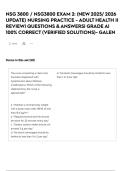 NSG 3800 &sol; NSG3800 EXAM 2&colon; &lpar;NEW 2025&sol; 2026 UPDATE&rpar; NURSING PRACTICE - ADULT HEALTH II REVIEW&vert; QUESTIONS & ANSWERS&vert; GRADE A&vert; 100&percnt; CORRECT &lpar;VERIFIED SOLUTIONS&rpar;- GALEN