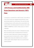 CITI Privacy and Confidentiality SBE Exam Questions and Answers 100&percnt; Pass