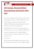 CITI Training - Research Method Exam Questions and Answers 100&percnt; Pass