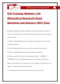 CITI Training&comma; Modules 1-24 &lpar;Biomedical Research&rpar; Exam Questions and Answers 100&percnt; Pass
