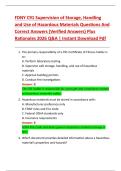 FDNY C91 Supervision of Storage&comma; Handling  and Use of Hazardous Materials Questions And  Correct Answers &lpar;Verified Answers&rpar; Plus  Rationales 2026 Q&A &vert; Instant Download Pdf 