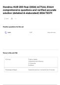 Hondros NUR 205 final &lpar;2026&rpar; ACTUAL EXAM comprehensive questions and verified accurate solution &lpar;detailed & elaborated&rpar; 2026 TEST&excl;&excl;
