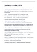 Sterile Processing HSPA Questions and Answers 100&percnt; Solved