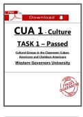 CUA 1 Culture Task 1 Passed Guide &ndash; Cuban & Chaldean Americans Classroom Study &lpar;WGU&rpar; 2026