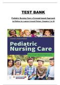Pediatric Nursing Care&colon; A Concept-Based Approach 1st Edition by Luanne Linnard Palmer &ndash; Complete Test Bank Chapters 1&ndash;30