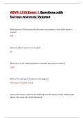 ADVS 1110 Exam 1 Questions with Correct Answers&vert; Updated