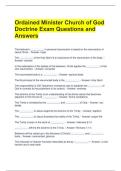 Ordained Minister Church of God Doctrine Exam Questions and Answers 