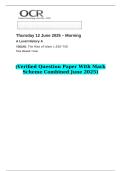 2025 A Level History A Y201&sol;01 The Rise of Islam c&period;550&ndash;750  &lpar;Verified Question Paper With Mark Scheme Combined June 2025&rpar;