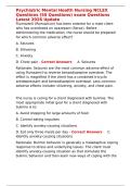 Psychiatric Mental Health Nursing NCLEX Questions &lpar;50 Questions&rpar; exam Questions Latest 2026